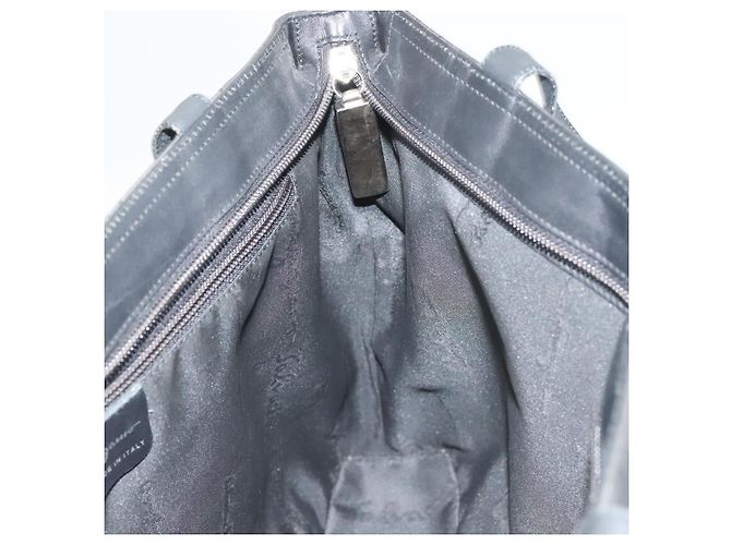 Borsa a spalla Salvatore Ferragamo in nylon nero argento autentica bs27182 - vista 17
