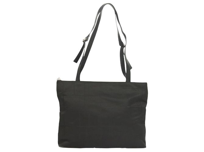 Borsa a spalla Salvatore Ferragamo in nylon nero argento autentica bs27182 - vista 3