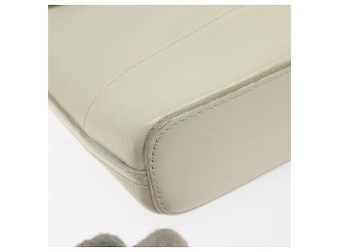 Borsa a spalla in pelle bianca Auth am8778 di BURBERRY Bianco - vista 11