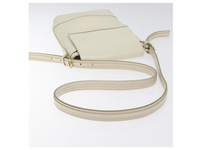 Borsa a spalla in pelle bianca Auth am8778 di BURBERRY Bianco - vista 7