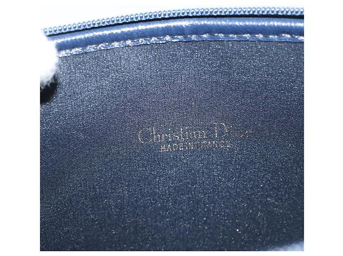 Borsa clutch in tela Trotter Christian Dior blu navy Auth bs27678 - vista 14