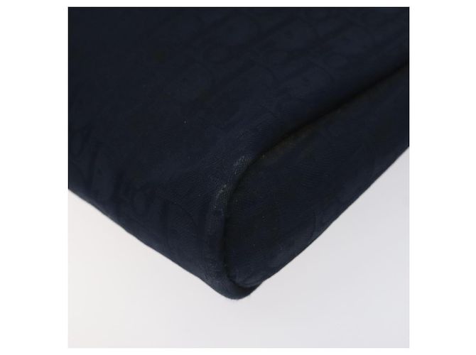 Borsa clutch in tela Trotter Christian Dior blu navy Auth bs27678 - vista 8