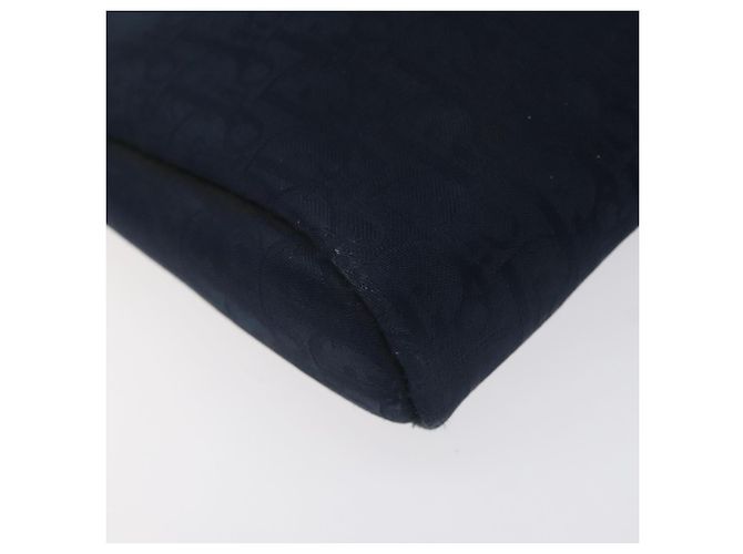 Borsa clutch in tela Trotter Christian Dior blu navy Auth bs27678 - vista 9