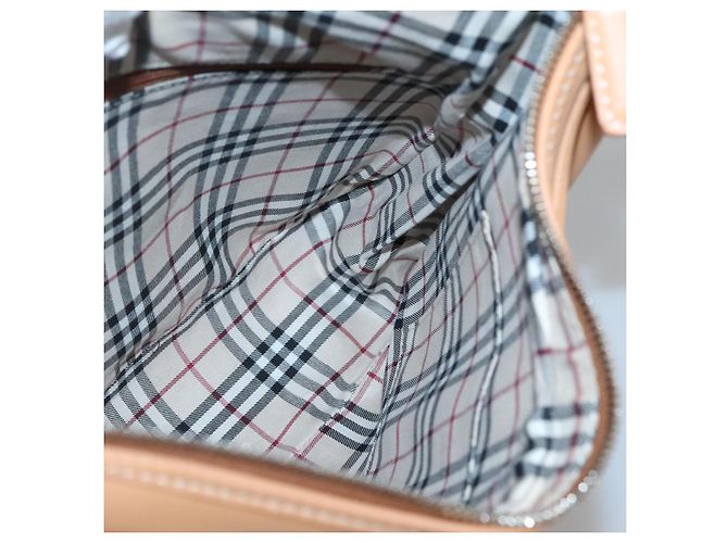 Burberry Borsa a spalla in pelle beige argento autentica ep9425 - vista 17