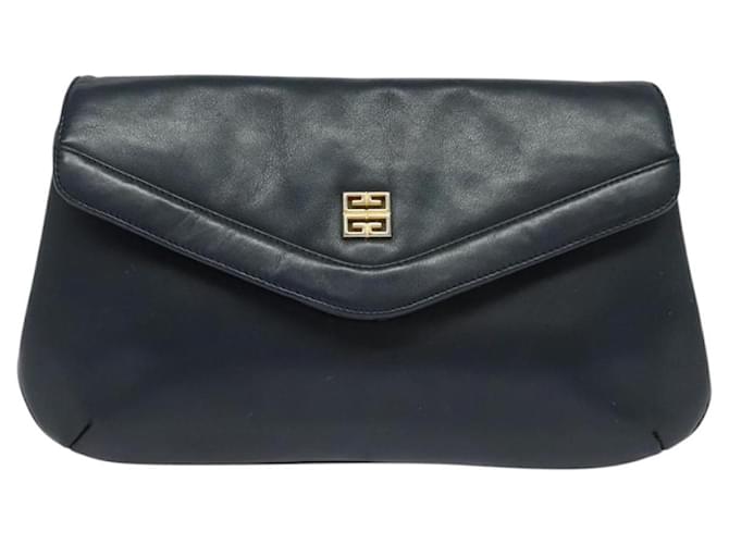 Borsa a spalla GIVENCHY in pelle blu navy e oro Auth BA3654 D'oro - vista 2