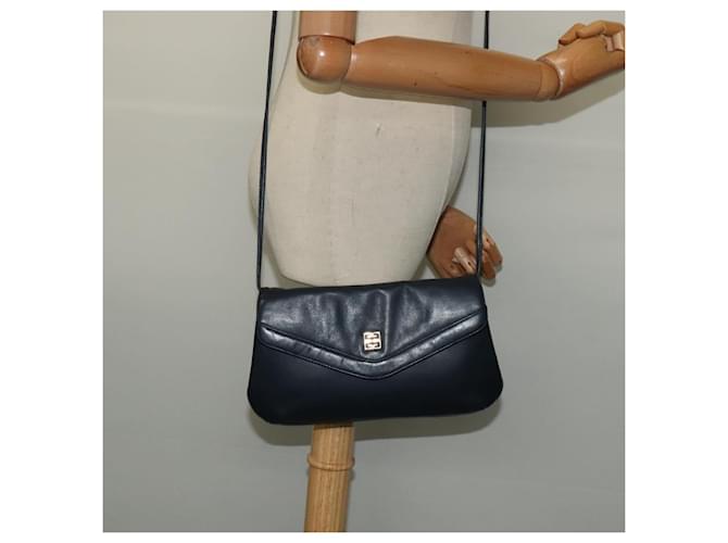 Borsa a spalla GIVENCHY in pelle blu navy e oro Auth BA3654 D'oro - vista 22