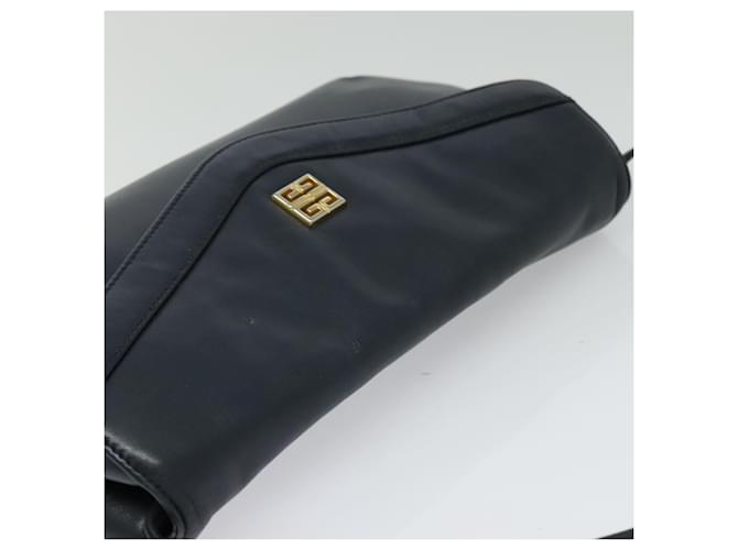 Borsa a spalla GIVENCHY in pelle blu navy e oro Auth BA3654 D'oro - vista 6