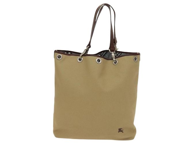 Burberry Blue Label Tote Bag aus Canvas Beige Silber Authentisch bs27140 - Ansicht 2