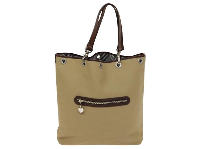 Burberry Blue Label Tote Bag aus Canvas Beige Silber Authentisch bs27140 - Ansicht 3