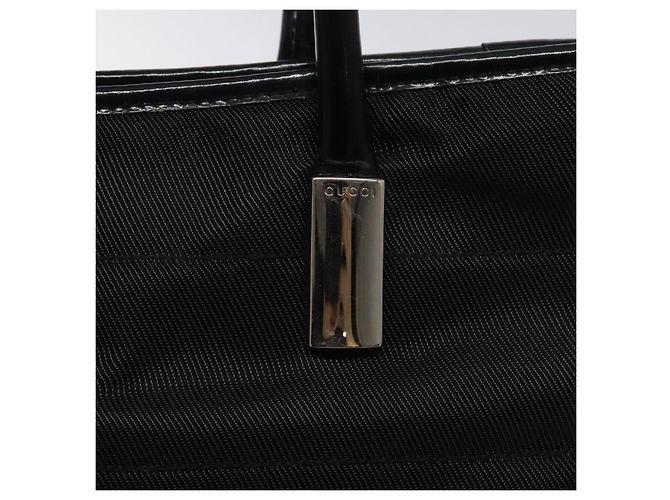 Borsa Tote GUCCI in nylon pelle nera argento 002 123 0457 Auth bs27557 Nero - vista 14