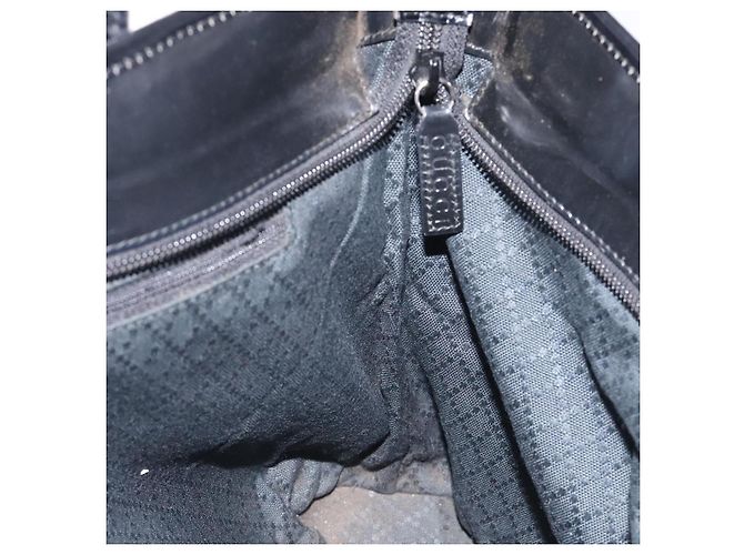 Borsa Tote GUCCI in nylon pelle nera argento 002 123 0457 Auth bs27557 Nero - vista 17