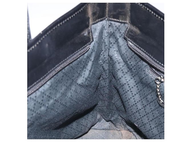 Borsa Tote GUCCI in nylon pelle nera argento 002 123 0457 Auth bs27557 Nero - vista 18