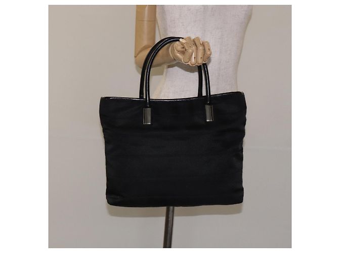 Borsa Tote GUCCI in nylon pelle nera argento 002 123 0457 Auth bs27557 Nero - vista 21
