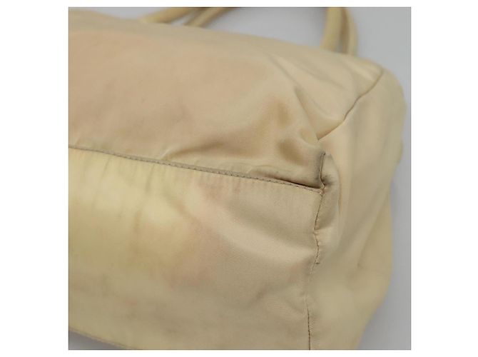 PRADA Tote Bag aus Nylon Beige Silber Authentisch bs27837 - Ansicht 15