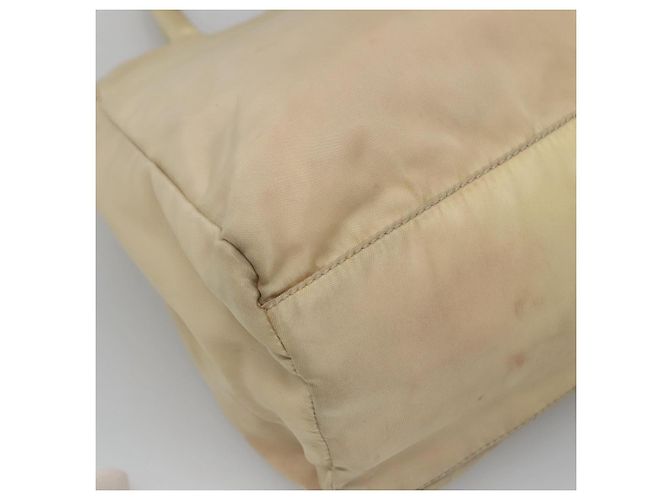 PRADA Tote Bag aus Nylon Beige Silber Authentisch bs27837 - Ansicht 16