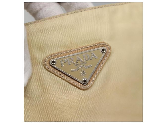 PRADA Tote Bag aus Nylon Beige Silber Authentisch bs27837 - Ansicht 17