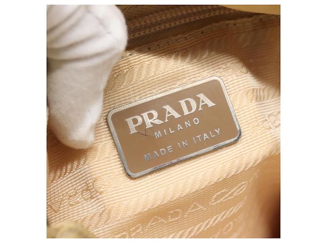 PRADA Tote Bag aus Nylon Beige Silber Authentisch bs27837 - Ansicht 19