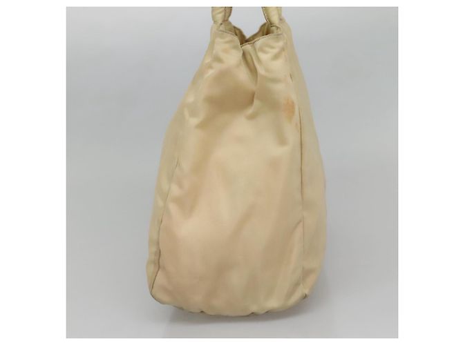 PRADA Tote Bag aus Nylon Beige Silber Authentisch bs27837 - Ansicht 4