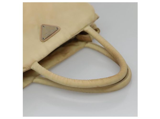 PRADA Tote Bag aus Nylon Beige Silber Authentisch bs27837 - Ansicht 7