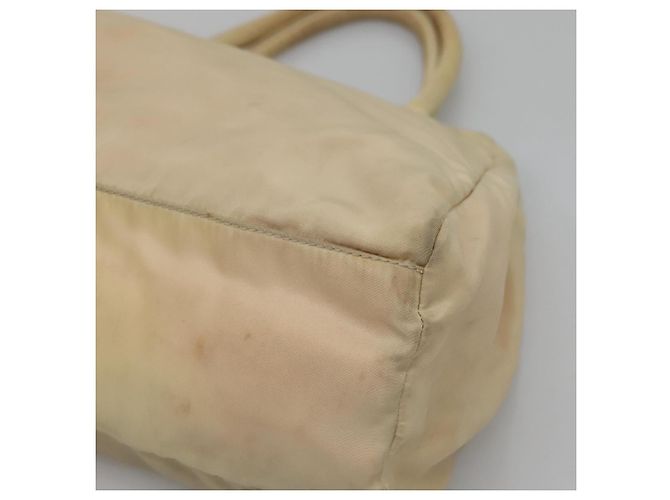 PRADA Tote Bag aus Nylon Beige Silber Authentisch bs27837 - Ansicht 9