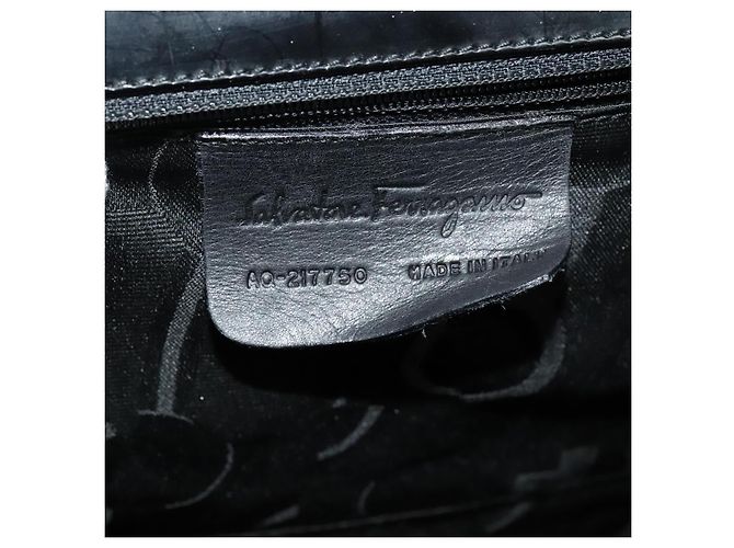 Borsa a Spalla Gancini Smalto Nero Salvatore Ferragamo Auth bs26907 - vista 15