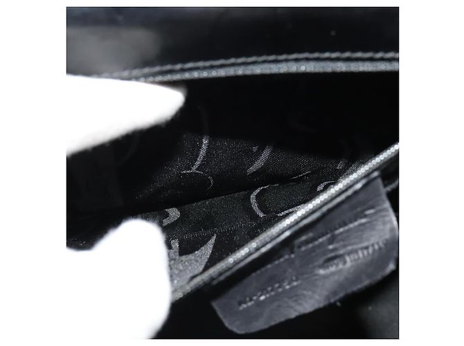 Borsa a Spalla Gancini Smalto Nero Salvatore Ferragamo Auth bs26907 - vista 19