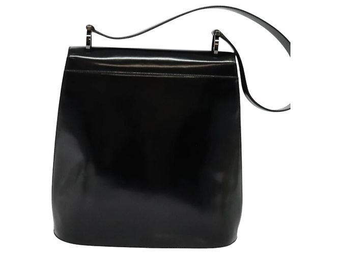 Borsa a Spalla Gancini Smalto Nero Salvatore Ferragamo Auth bs26907 - vista 3