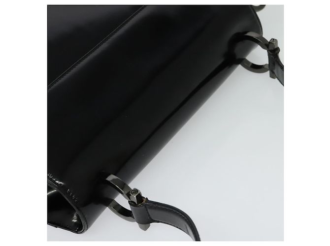 Borsa a Spalla Gancini Smalto Nero Salvatore Ferragamo Auth bs26907 - vista 6