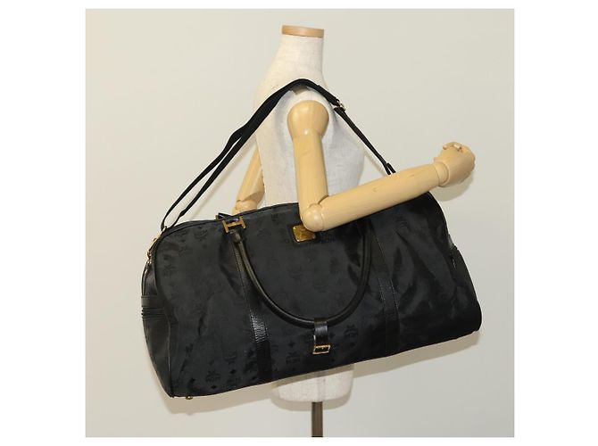 Borsa Boston in nylon 2 vie Vicetos MCM Logogram marrone oro Auth hk2824 D'oro - vista 22