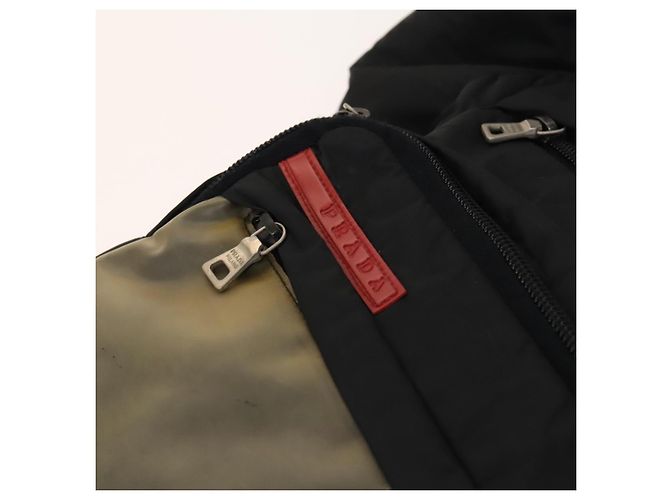PRADA Borsa a Spalla Sportiva in Nylon Nero Argento Auth bs26885 - vista 10