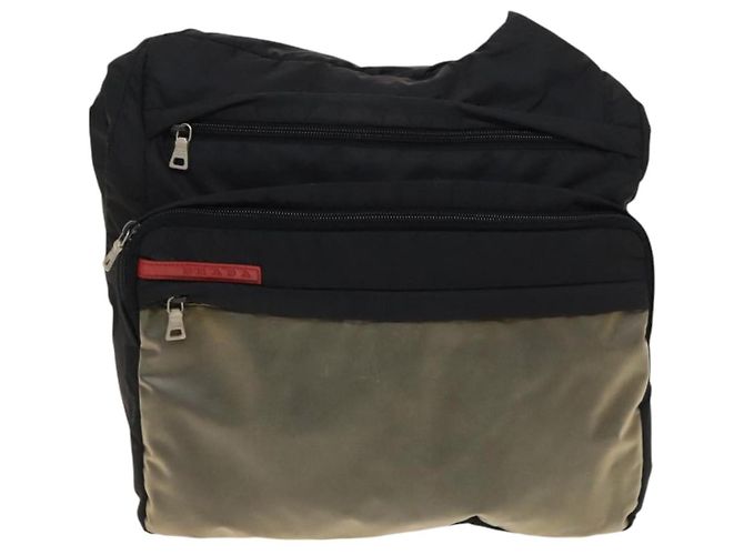 PRADA Borsa a Spalla Sportiva in Nylon Nero Argento Auth bs26885 - vista 13