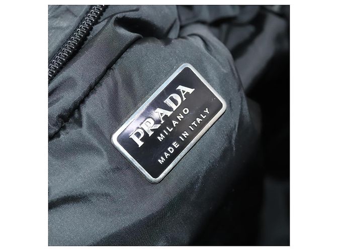 PRADA Borsa a Spalla Sportiva in Nylon Nero Argento Auth bs26885 - vista 17