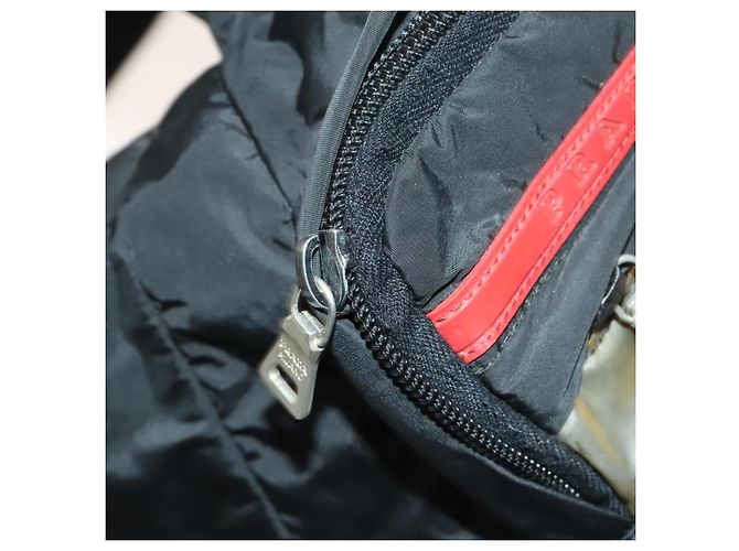 PRADA Borsa a Spalla Sportiva in Nylon Nero Argento Auth bs26885 - vista 20