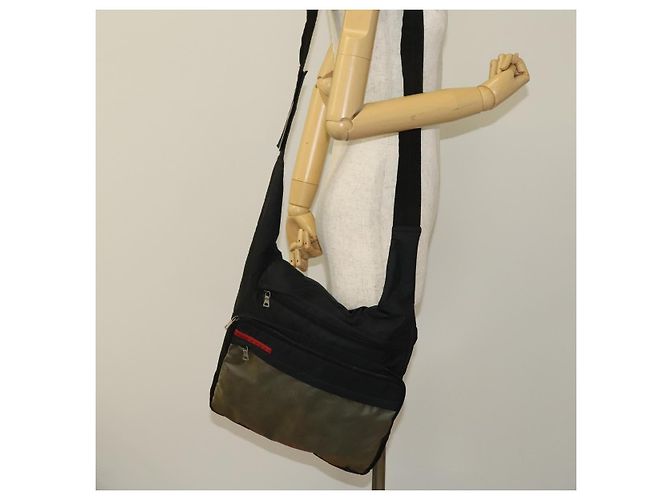 PRADA Borsa a Spalla Sportiva in Nylon Nero Argento Auth bs26885 - vista 22