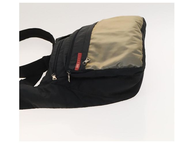 PRADA Borsa a Spalla Sportiva in Nylon Nero Argento Auth bs26885 - vista 4