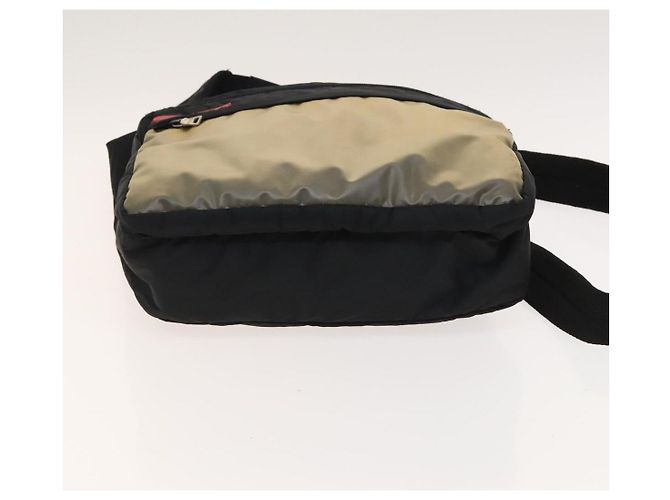 PRADA Borsa a Spalla Sportiva in Nylon Nero Argento Auth bs26885 - vista 5