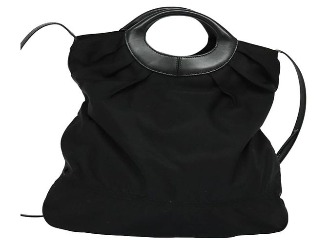 Borsa a spalla Salvatore Ferragamo Nylon 2way Nera Auth 127844 Nero - vista 3