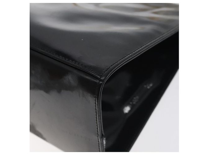 Borsa a Spalla Gancini Chain di Salvatore Ferragamo Smalto Nero Oro Auth 128633 - vista 12