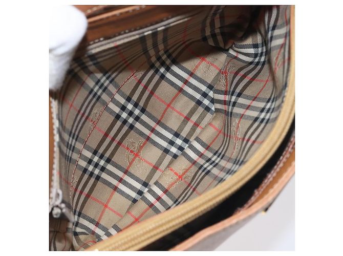 Burberry Borsa a spalla in pelle marrone dorato Auth ep9447 D'oro - vista 15