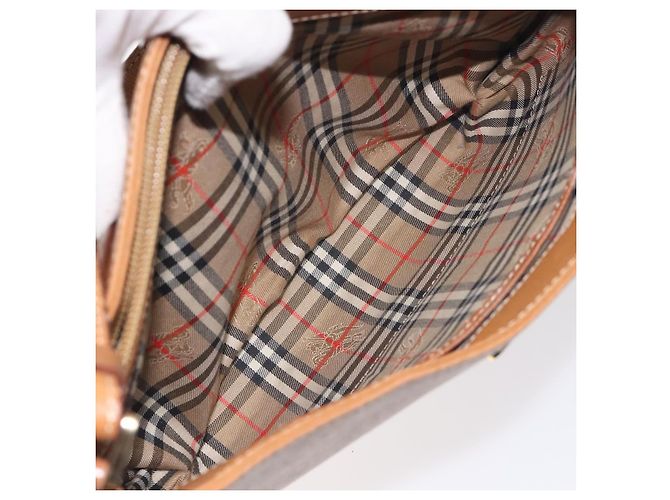 Burberry Borsa a spalla in pelle marrone dorato Auth ep9447 D'oro - vista 20