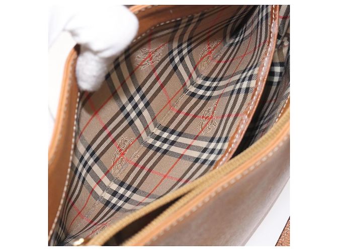 Burberry Borsa a spalla in pelle marrone dorato Auth ep9447 D'oro - vista 21