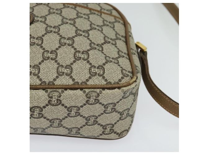 Borsa a spalla GUCCI GG Plus Supreme PVC Beige Oro Auth th6208 D'oro - vista 11
