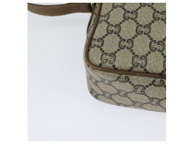 Borsa a spalla GUCCI GG Plus Supreme PVC Beige Oro Auth th6208 D'oro - vista 12