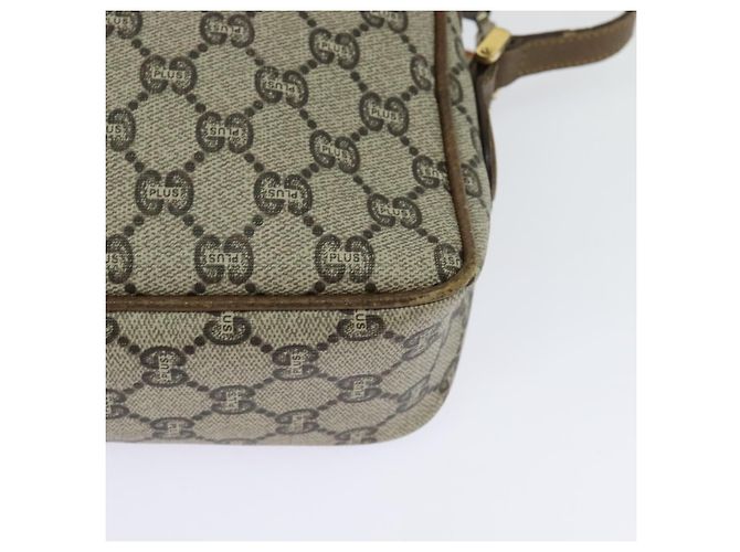 Borsa a spalla GUCCI GG Plus Supreme PVC Beige Oro Auth th6208 D'oro - vista 13