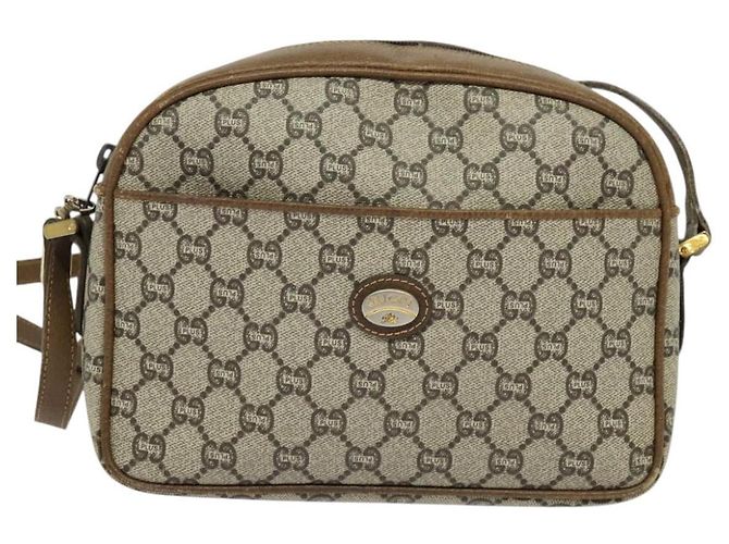 Borsa a spalla GUCCI GG Plus Supreme PVC Beige Oro Auth th6208 D'oro - vista 2