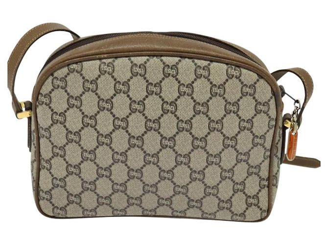 Borsa a spalla GUCCI GG Plus Supreme PVC Beige Oro Auth th6208 D'oro - vista 3