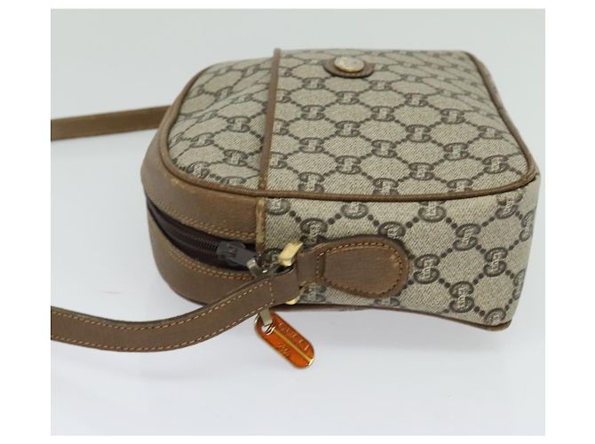 Borsa a spalla GUCCI GG Plus Supreme PVC Beige Oro Auth th6208 D'oro - vista 4