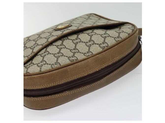 Borsa a spalla GUCCI GG Plus Supreme PVC Beige Oro Auth th6208 D'oro - vista 6