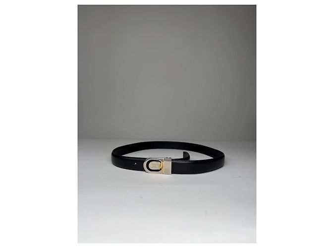 Céline Cinturón de cuero negro Celine Triomphe - vista 5