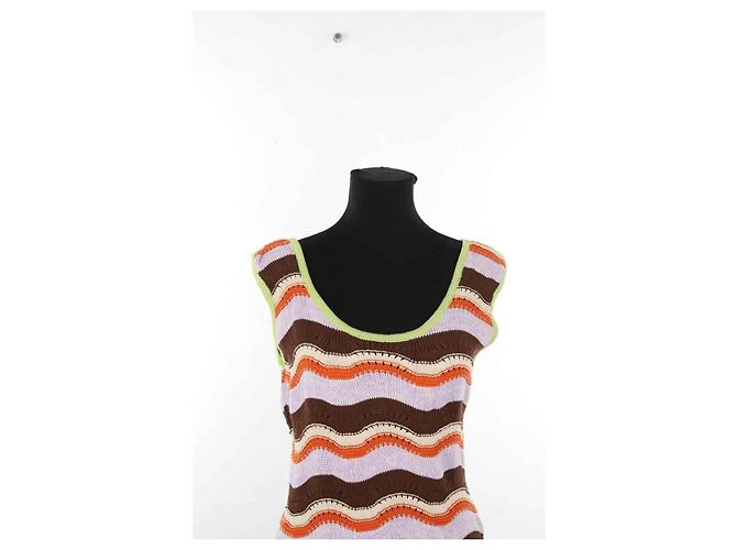 Autre Marque Vestido de algodón Multicolor - vista 2